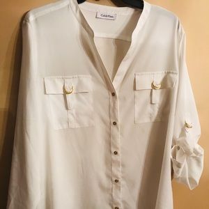 Calvin klein white blouse